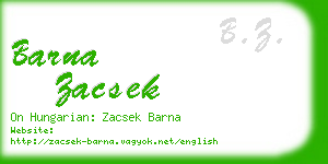 barna zacsek business card